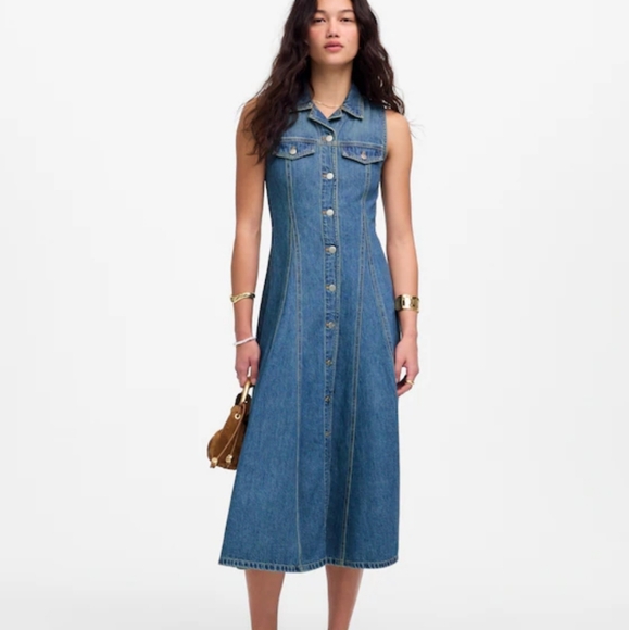 Madewell Dresses & Skirts - Madewell Pleated Midi Shirtdress in Billings Wash: Airy Denim Edition NU500 Sz 4